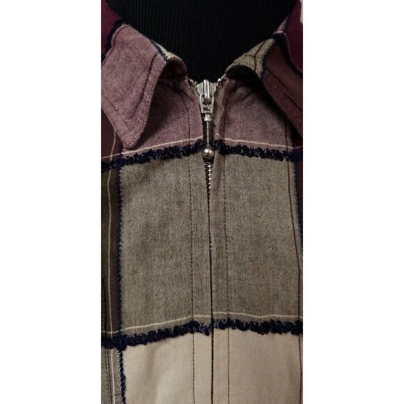 Carolina Colours Womens Large Purple Full Zip Long Sleeve Patchwork Top Jacket - Picture 4 of 12